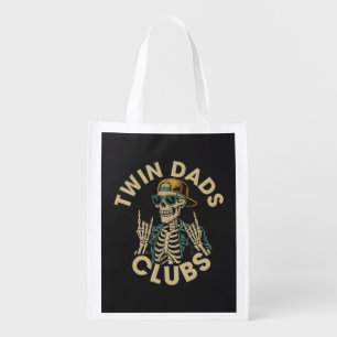 Skeleton Twin Dads Club Grocery Bag