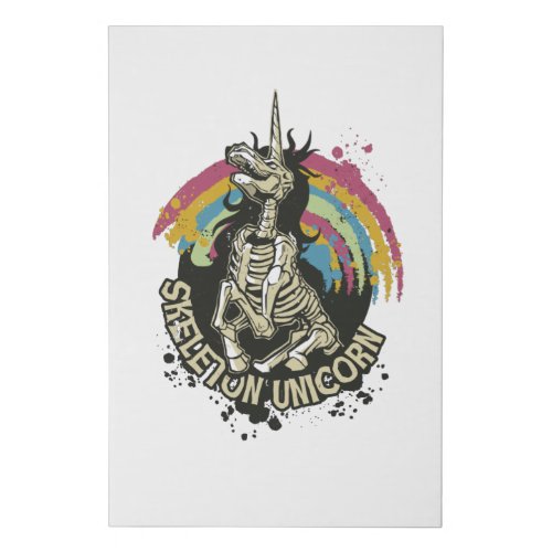 Skeleton Unicorn best gift Faux Canvas Print