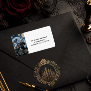 Skeleton Van Gogh Gothic Wedding Guest Address Set Label