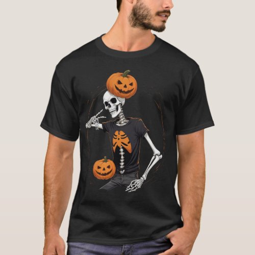 Skeleton Vibes Spooky Halloween T_Shirt T_Shirt