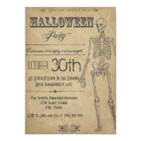 Skeleton Vintage Halloween Invitation