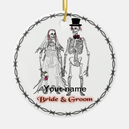 Skeleton Wedding Ceramic Ornament