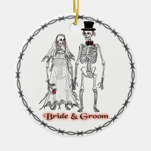 Skeleton Wedding Ceramic Ornament