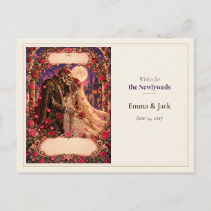 Skeleton Wedding Guest Book Wishes Postcard
