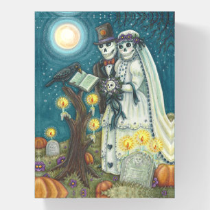 SKELETON WEDDING IN CEMETERY PAPERWEIGHT Rectangle