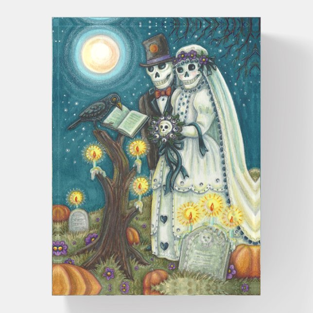 SKELETON WEDDING IN CEMETERY PAPERWEIGHT Rectangle (Vertical)