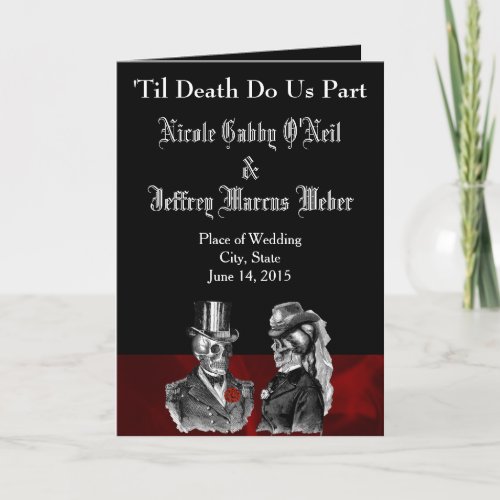 Skeleton Wedding Program