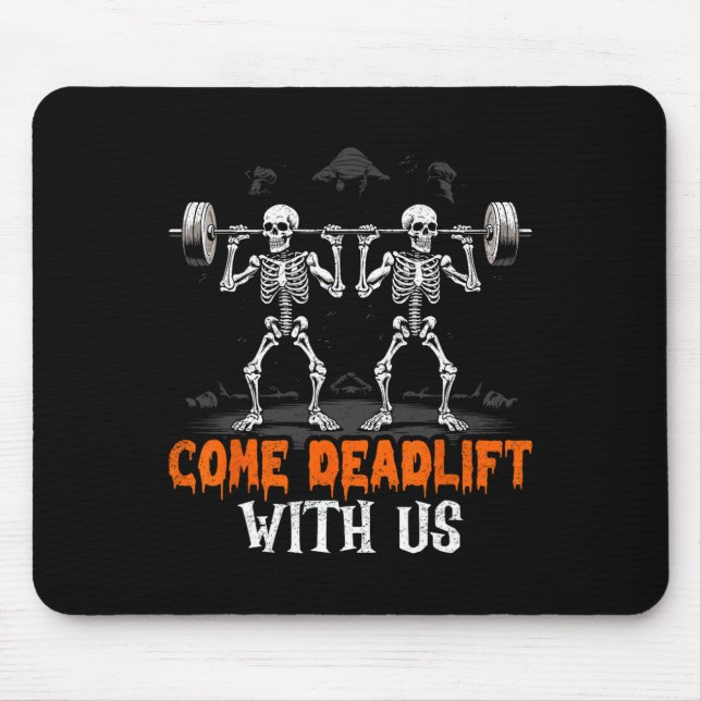 Skeleton Weightlifter Bodybuilder Workout Fitness  Mouse Pad (Front)