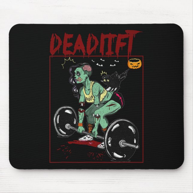 Skeleton Weightlifter Bodybuilder Workout Fitness  Mouse Pad (Front)