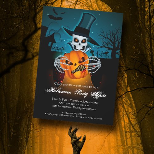 Skeleton Wicked Affair Halloween Invitation
