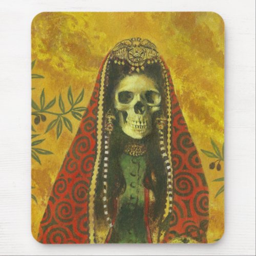 Skeleton Witch Design Mouse Pad
