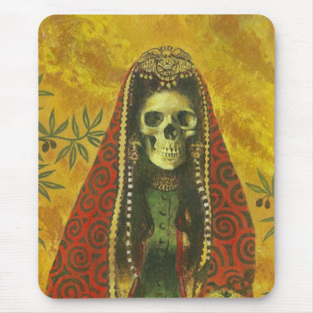Skeleton Witch Design Mouse Pad (Front)
