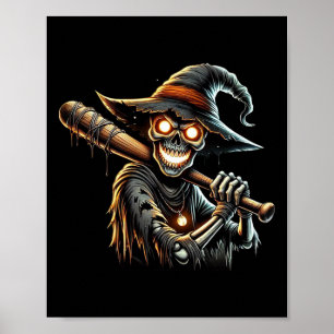Skeleton Witch Sell Player Halloween Costume Party Poster