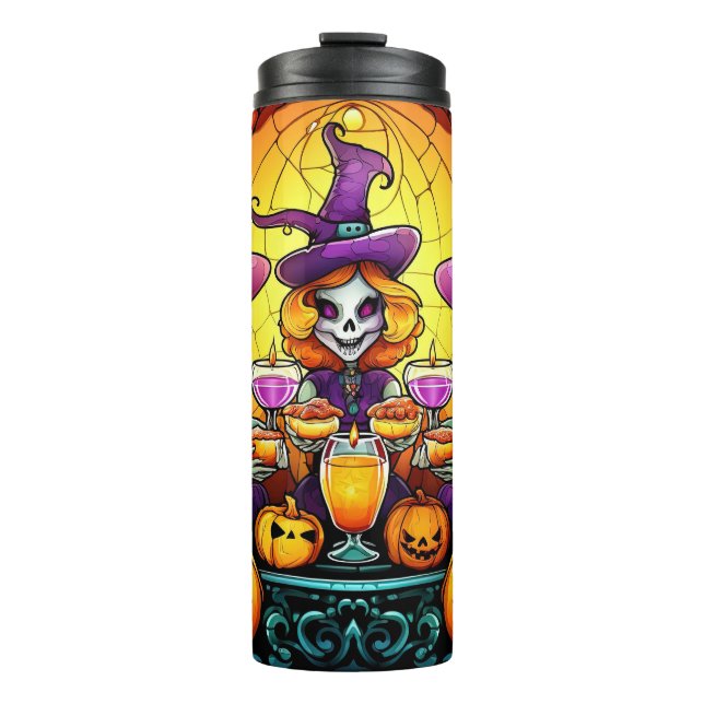 Skeleton Witch's Brew Thermal Tumbler (Front)