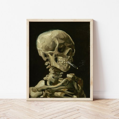 Skeleton with a Burning Cigaret  Van Gogh Poster
