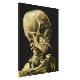 Skeleton with a Burning Cigarette | Van Gogh Canvas Print