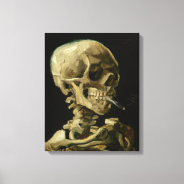 Skeleton with a Burning Cigarette | Van Gogh Canvas Print