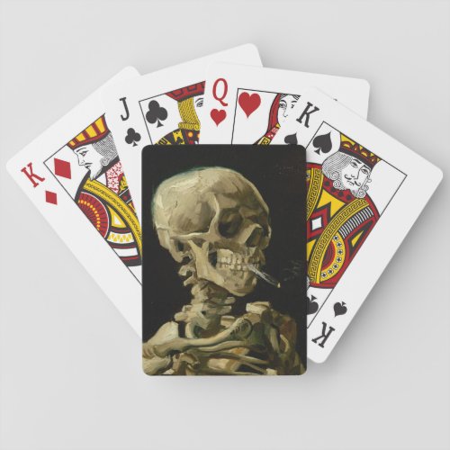 Skeleton with a Burning Cigarette  Van Gogh Poker Cards