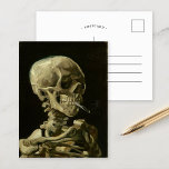Skeleton with a Burning Cigarette | Van Gogh Postcard<br><div class="desc">Skull of a Skeleton with Burning Cigarette (1886) by Dutch post-impressionist artist Vincent Van Gogh. Original painting is an oil on canvas, most likely from Van Gogh's short-lived period of drawing courses at the Academy of Art in Antwerp. The burning cigarette was probably intended as a joke, perhaps as a...</div>
