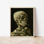 Skeleton with a Burning Cigarette | Van Gogh Poster