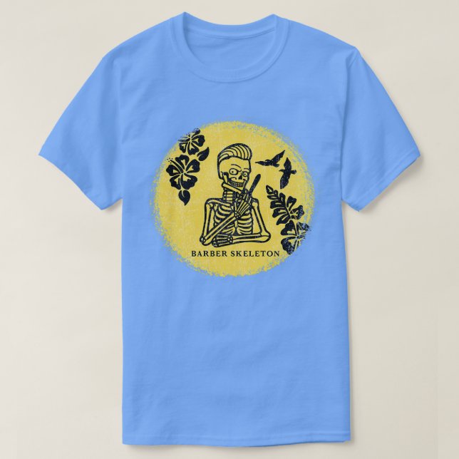 Skeleton with barber knife T-Shirt (Design Front)