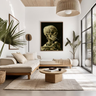 Skeleton with Burning Cigarette Vincent van Gogh Framed Art