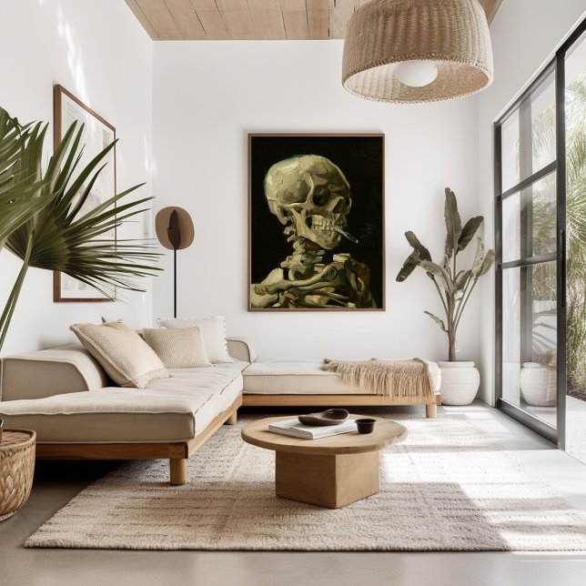 Skeleton with Burning Cigarette | Vincent van Gogh Framed Art (Creator Uploaded)