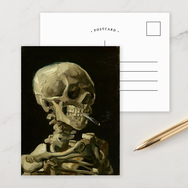 Skeleton with Burning Cigarette | Vincent van Gogh Postcard (Creator Uploaded)