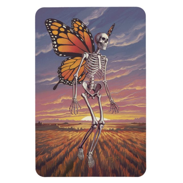 Skeleton with Butterfly Wings Design Magnet (Vertical)