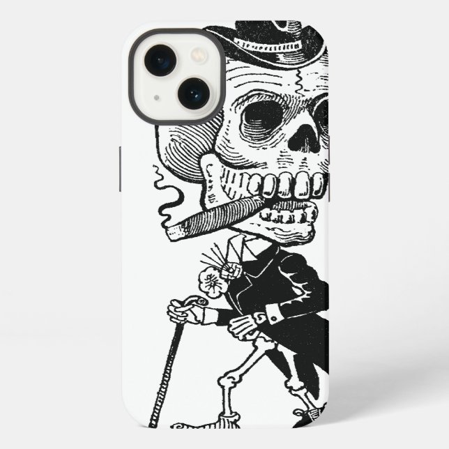Skeleton with Cigar Iphone Case (Back)