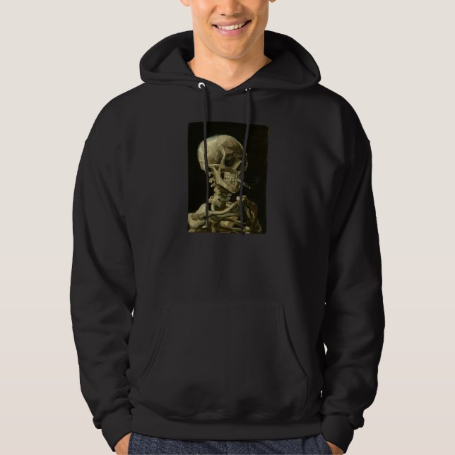 Skeleton with Cigarette 1886 Hoodie for Men (Front)