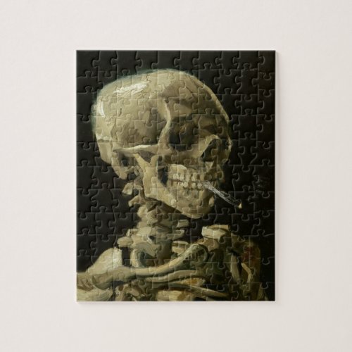 Skeleton with cigarette by Van Gogh Jigsaw Puzzle