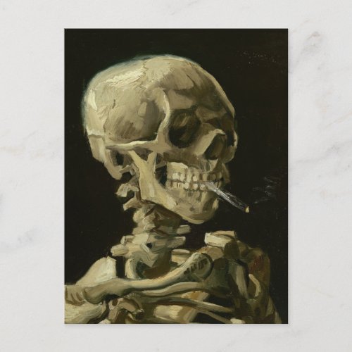 Skeleton with cigarette by Van Gogh Postcard