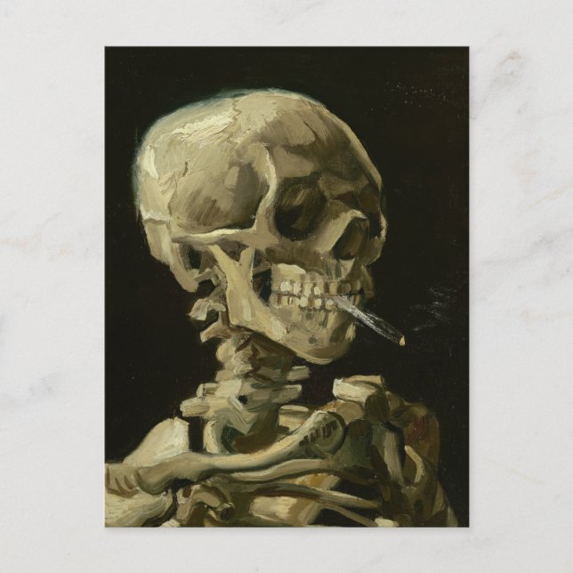 Skeleton with cigarette by Van Gogh Postcard (Front)