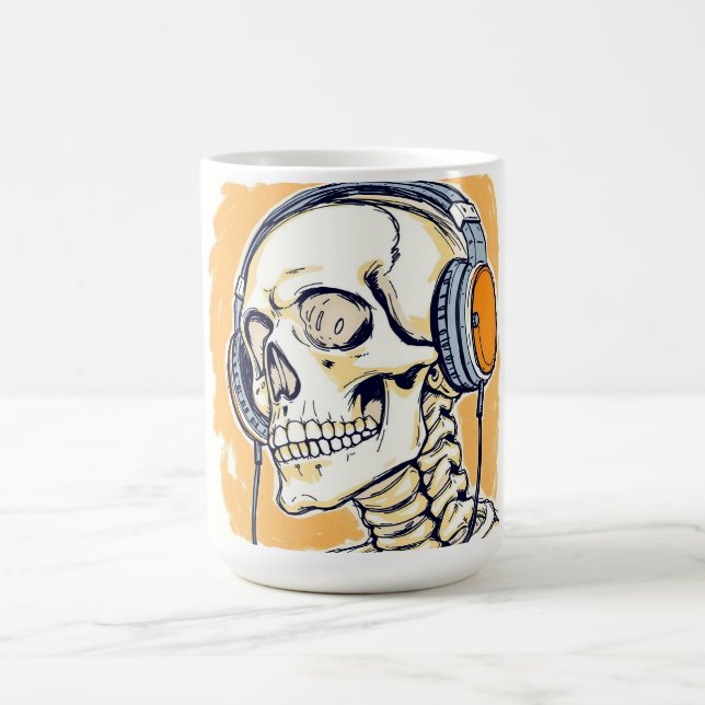 Skeleton with headphones coffee mug (Center)