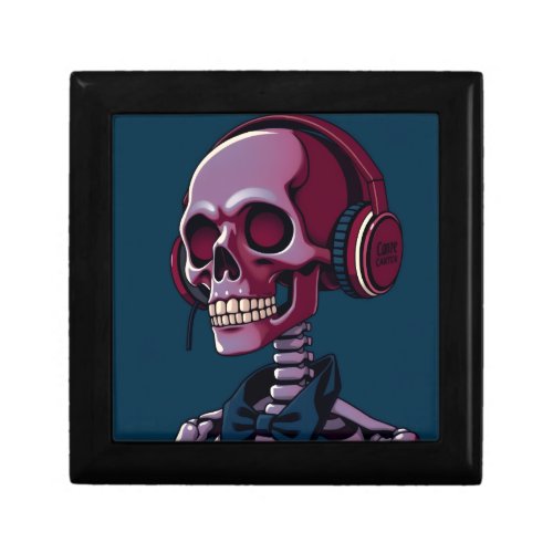 Skeleton with headphones gift box