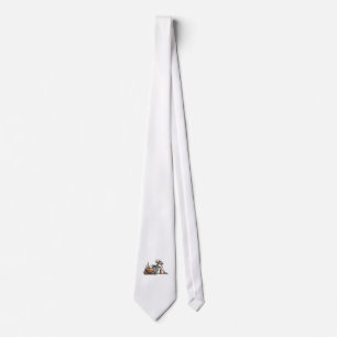 Skeleton with pumpkin and drink. Halloween Neck Tie