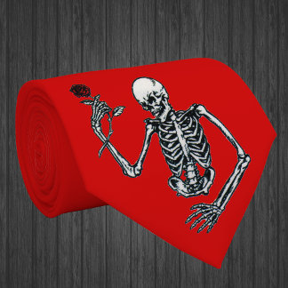 Skeleton With Rose Tie