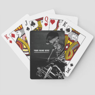Skeleton with Santa hat Poker Cards