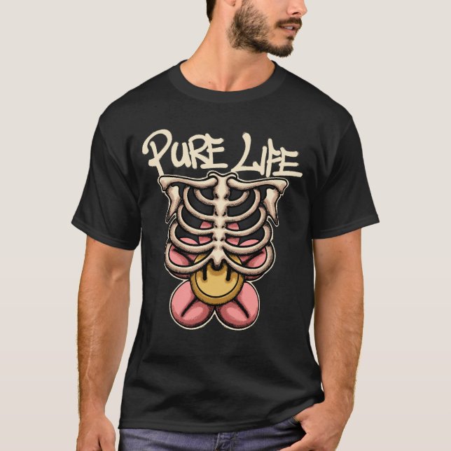 Skeleton with Smile streetwear  T-Shirt (Front)