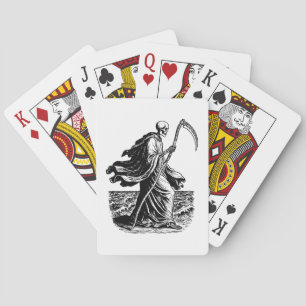 skeleton with the scythe at the sea poker cards