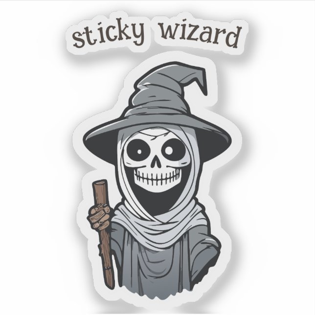 Skeleton Wizard Sticker (Front)