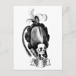 Skeleton Woman with Elaborate Hairstyle Postcard