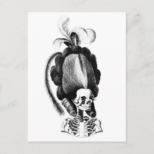 Skeleton Woman with  Elaborate Hairstyle Postcard