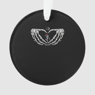 Skeleton Woman With Red Heart Hands Festival Ornament
