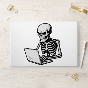 Skeleton Working Hard on Laptop HP Laptop Skin