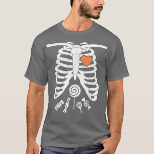 Skeleton X Ray Candy Rib Cage Halloween T T-Shirt