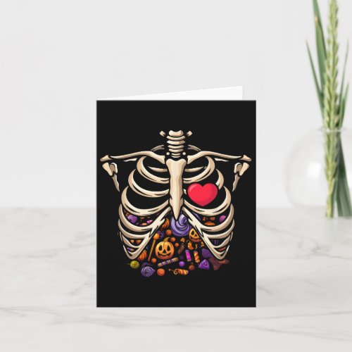 Skeleton Xray Ribs Rib Cage Halloween Candy Costum Card