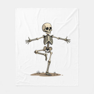 Skeleton Yoga � Funny Halloween Fitness Shirt Fleece Blanket