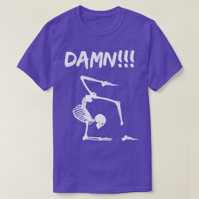 Skeleton Yoga funny halloween foot gift T-Shirt (Design Front)